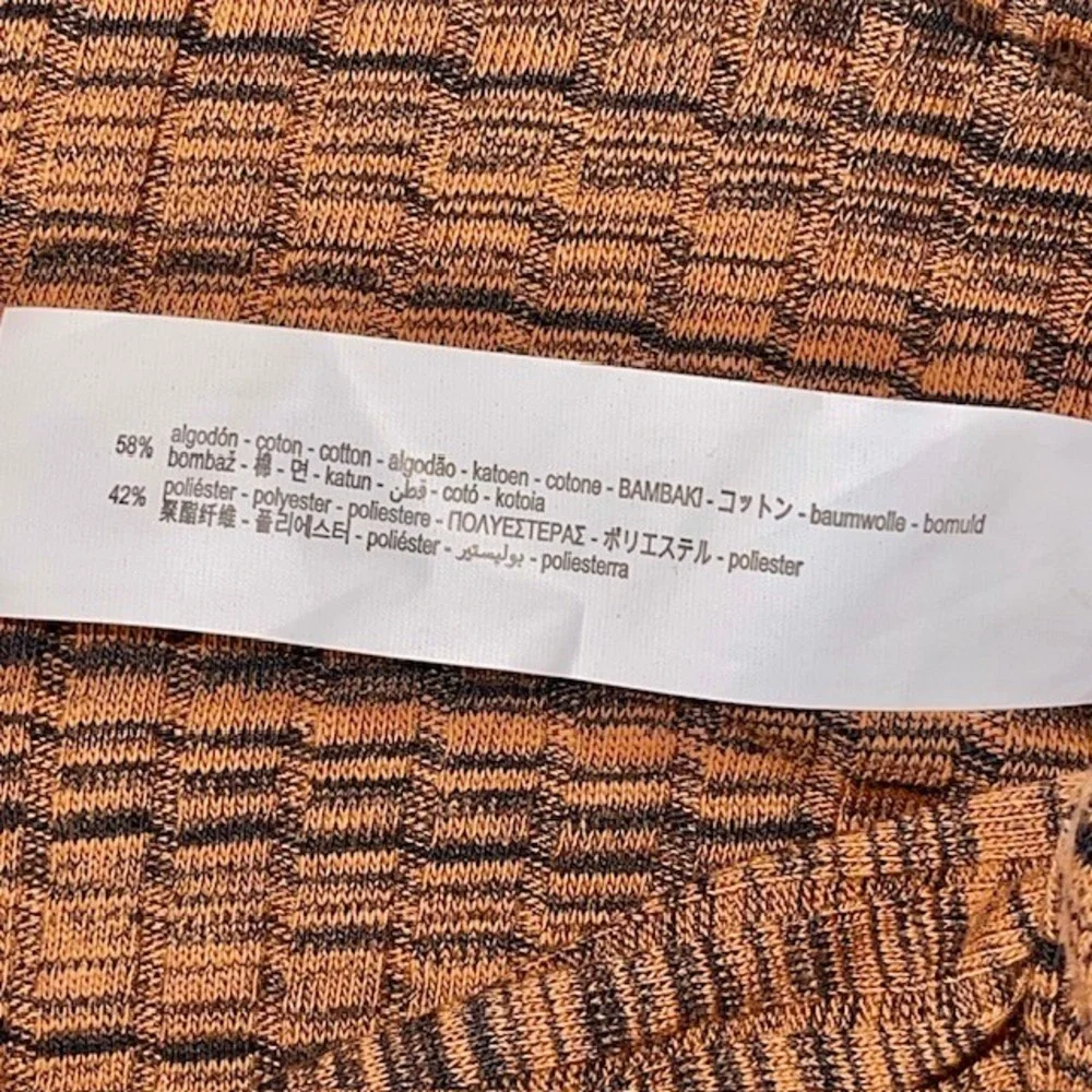 Zara Rust Brown Space Dye Keyhole Cutouts Ribbed Ruched Drawstring Crop Top NWT